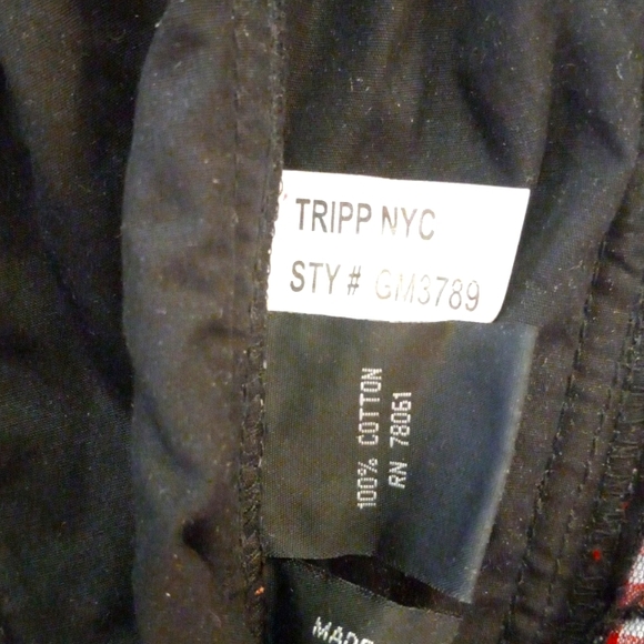 TRIPP NYC CORSET , BLACK SPIDER WEB LACE OVER GINGHAM L / XL - Picture 9 of 9